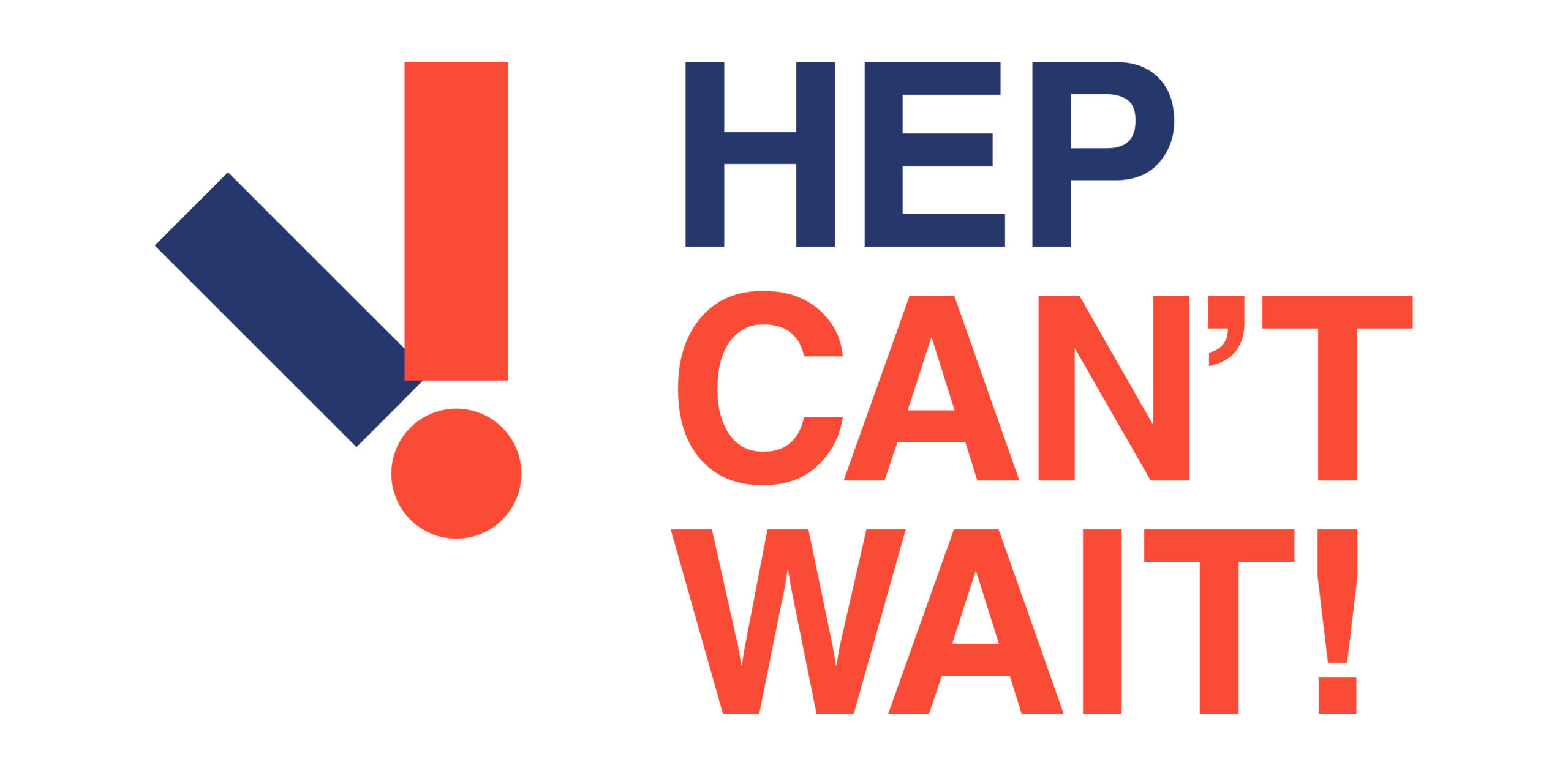 Logo des Welt-Hepatitis-Tages 2021: Hep can’t wait! Hepatitis kann nicht warten!